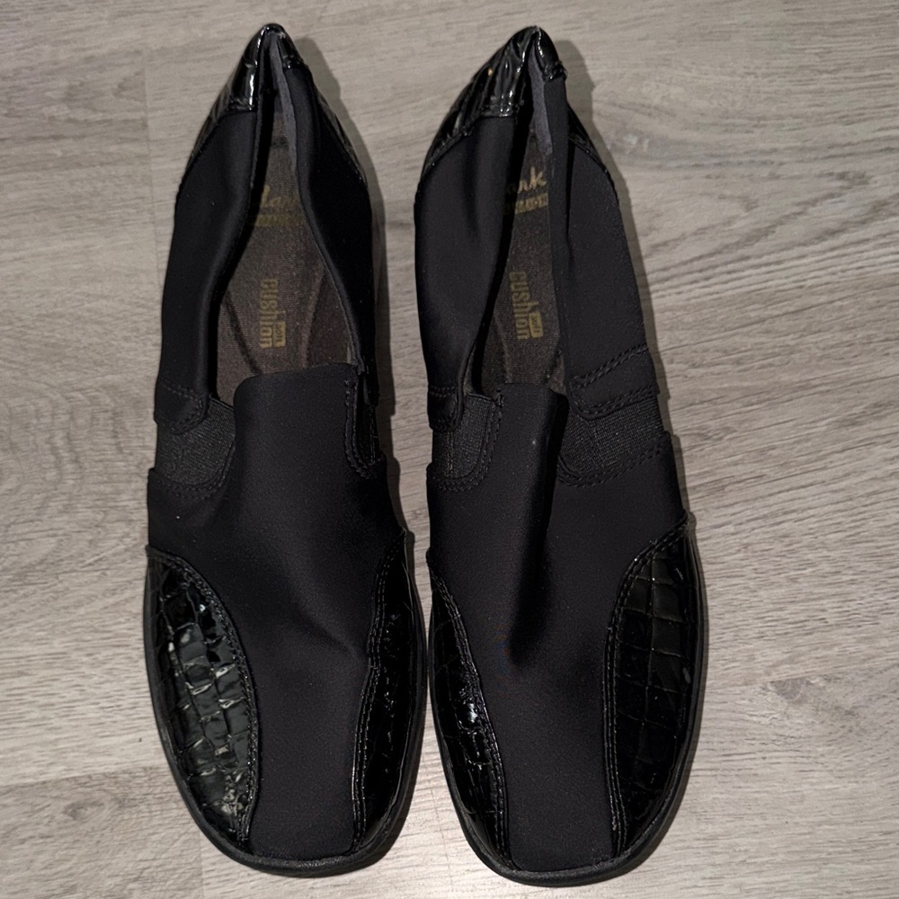 Clarks Black Slip-On Shoes